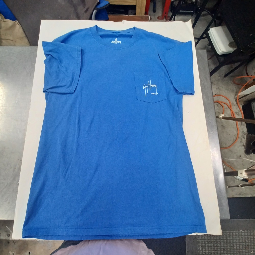 Guy Harvey Bluewater Pocket T-Shirt Short Sleeve Fishing Blue M